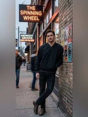 Vintage Black Champion Windbreaker Size Medium Athleisure Sports Workout